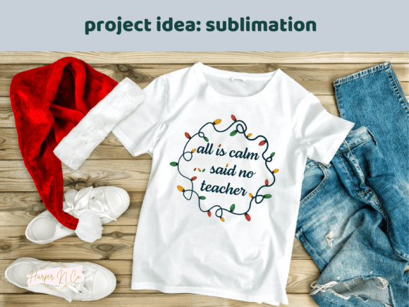 All Is Calm Teacher Christmas Lights SVG
