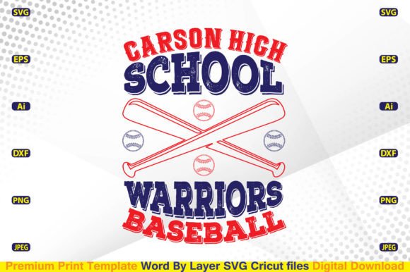 Carson High School Warriors Baseball SVG: A Versatile Graphic Design Asset for Crafts and Marketing