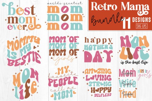Retro Mothers Day Bundle 11 Designs Review for Real Projects