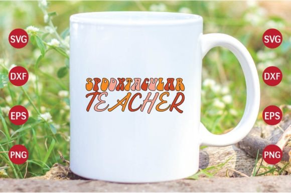 Spooktacular Teacher Groovy Retro SVG for Creative Publishing