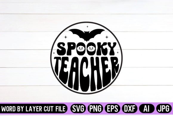 Spooky Teacher Round Signs SVG Design for Crafting & Graphics